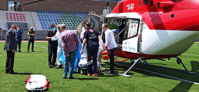 Entübe hasta, ambulans helikopterle Ankara’ya sevk edildi
