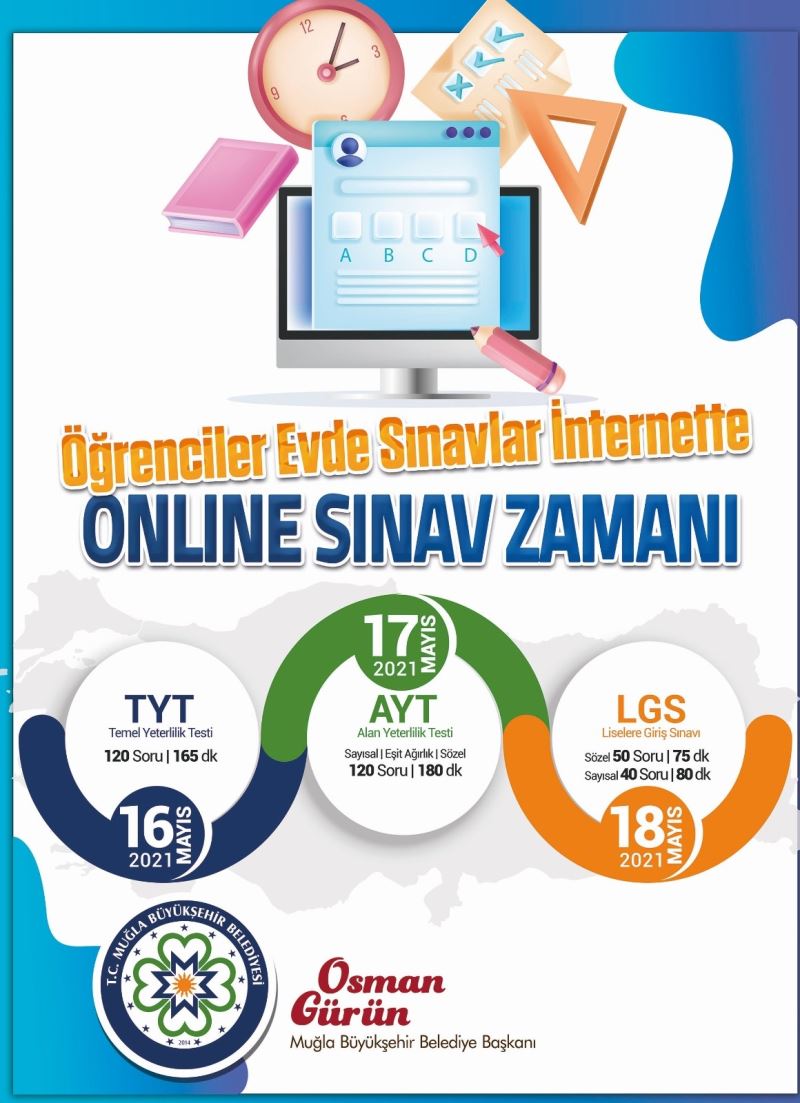 Muğla Büyükşehir’den öğrencilere online sınav desteği
