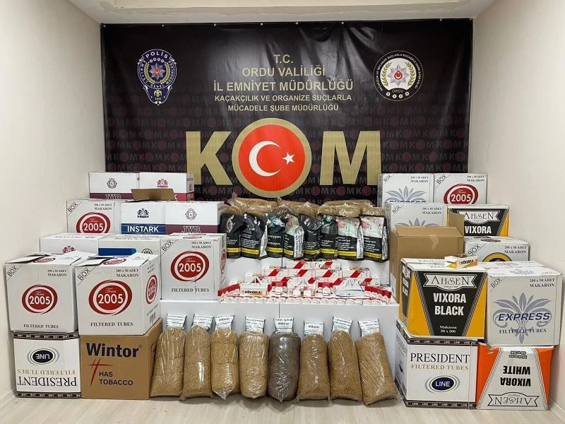 Ordu’da kaçak tütün mamulü satışı yapan iş yerlerine baskın
