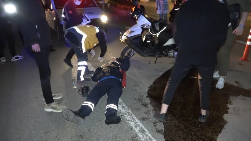 Kazanın böylesi...Kısıtlama saatinde moto kuryeler  çarpıştı: 1 kişi yaralandı
