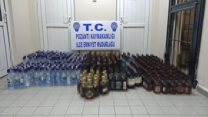 Adana’da 615 şişe sahte içki ele geçirildi
