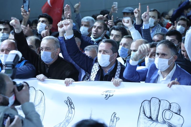 İsrail’in Mescid-i Aksa’ya yönelik saldırıları Ankara’da protesto edildi
