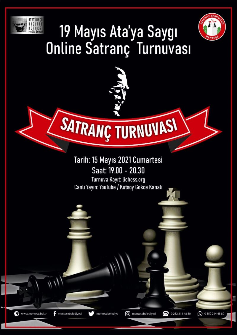 Menteşe Belediyesi’nden “Ata’ya Saygı” Online satranç turnuvası
