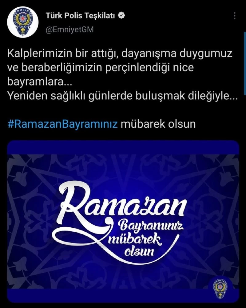 EGM’den bayram paylaşımı
