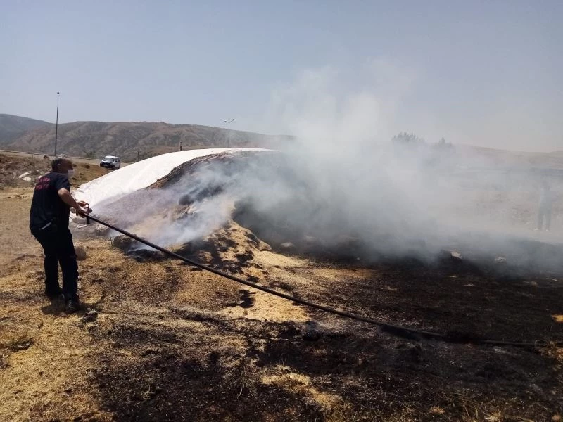Siirt’te yangında samanlar kül oldu
