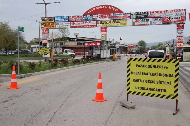 Bolu’da sanayi sitesindeki işyerleri tam kapanma sonuna kadar kapatıldı
