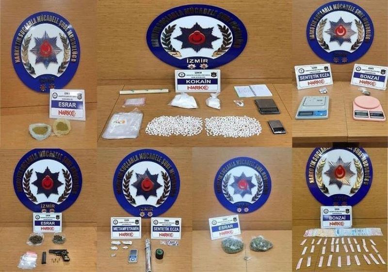 İzmir’deki uyuşturucu operasyonlarına 15 tutuklama

