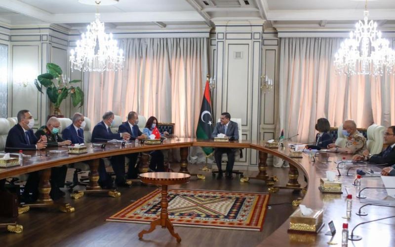 Bakan Akar, Çavuşoğlu ve Fidan, Libya Başbakanı Dibeybe ile görüştü
