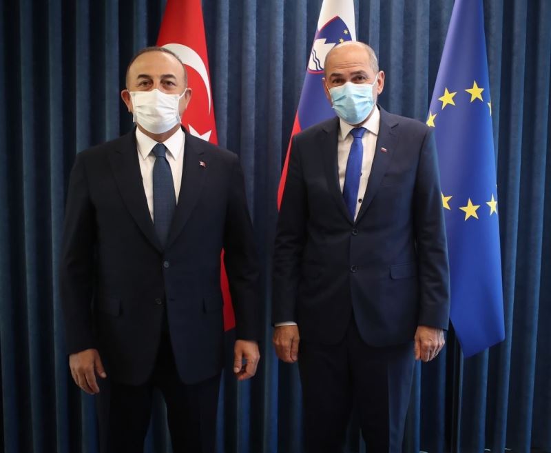 Bakan Çavuşoğlu, Slovenya Başbakanı Jansa ile görüştü
