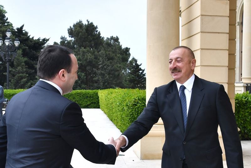 Gürcistan Başbakanı Garibaşvili, Aliyev tarafından kabul edildi
