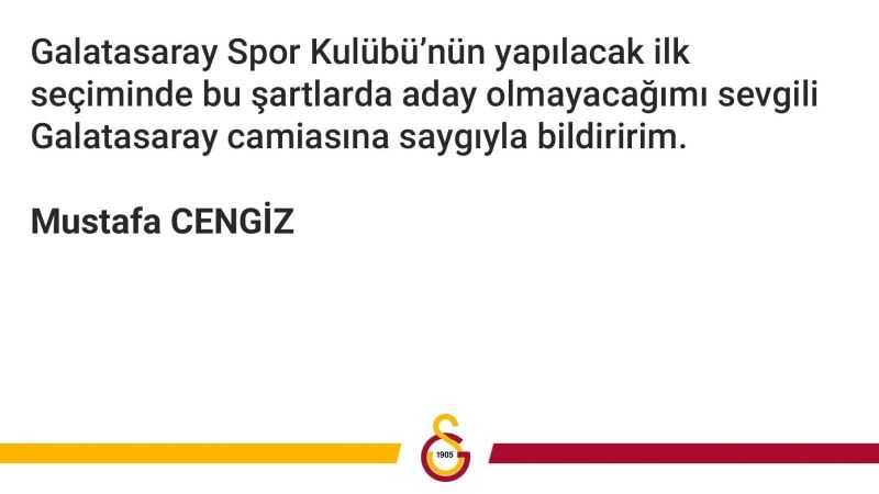 Galatasaray Başkanı Mustafa Cengiz: 