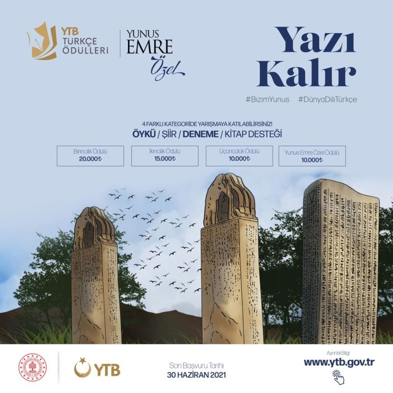 YTB’nin ’Türkçe Ödülleri Yunus Emre Özel’ yarışması için son gün 30 Haziran 2021
