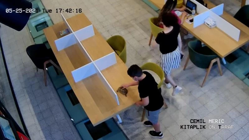 Kitap okumak için geldiği kütüphaneye, kaplumbağasını getirdi
