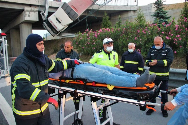 Hızını alamayınca facianın eşiğinden döndü
