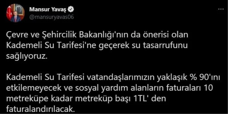 Ankara’da Kademeli Su Tarifesi’ne geçiliyor
