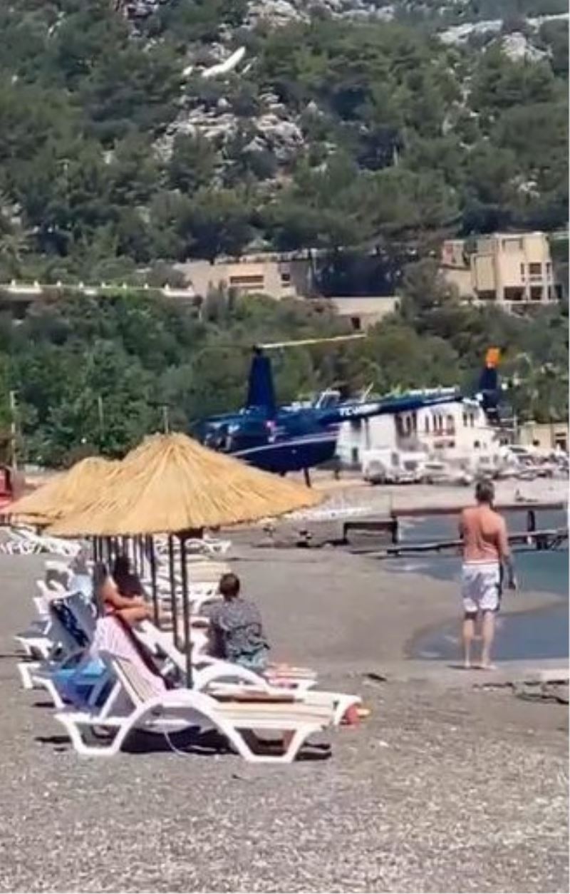 Marmaris’te plaja helikopter indi
