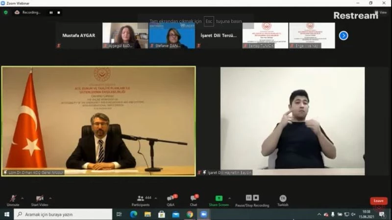 Uluslararası Katılımlı Acil Durum ve Tahliye Planları ile Sistemlerinin Erişilebilirliği Çevrimiçi Çalıştayı online olarak düzenlendi
