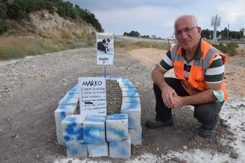 (ÖZEL) Çok sevdiği köpeği ölünce acısı hafiflesin diye öldüğü yere sembolik mezar yaptırdı
