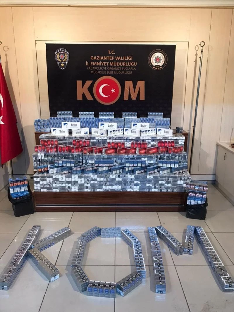 Gaziantep’te 8 bin 487 paket kaçak sigara ele geçirildi
