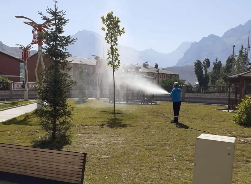 Hakkari’de park ve bahçeler ilaçlandı
