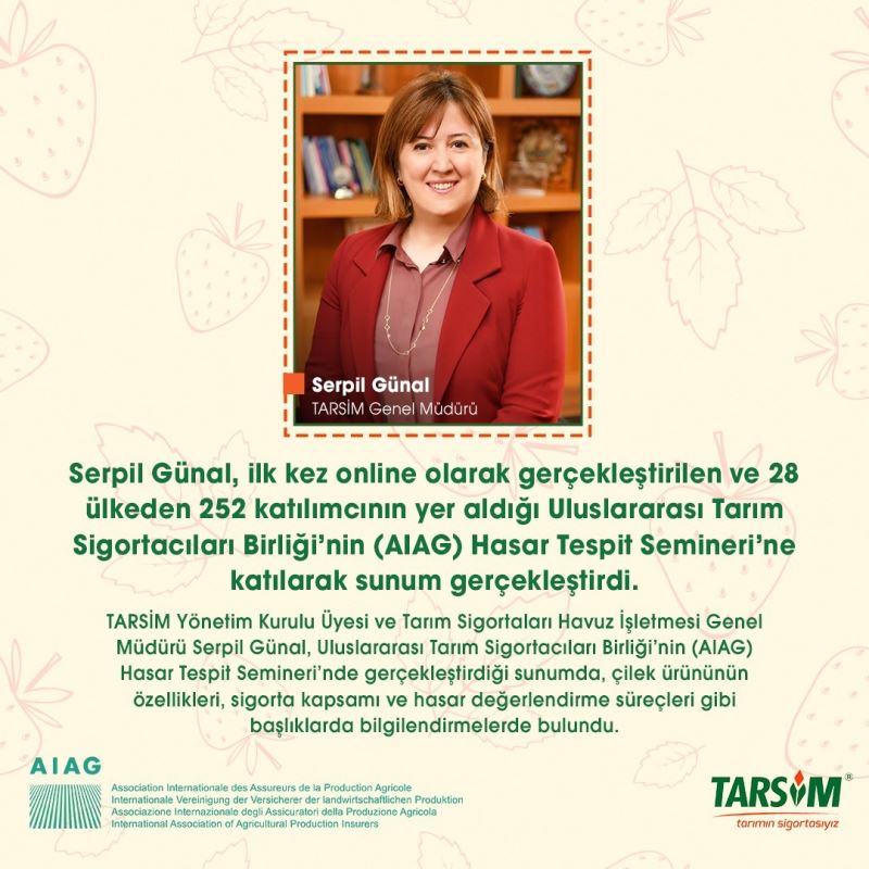 TARSİM, Uluslararası Tarım Sigortacıları Birliği’nin seminerine katıldı
