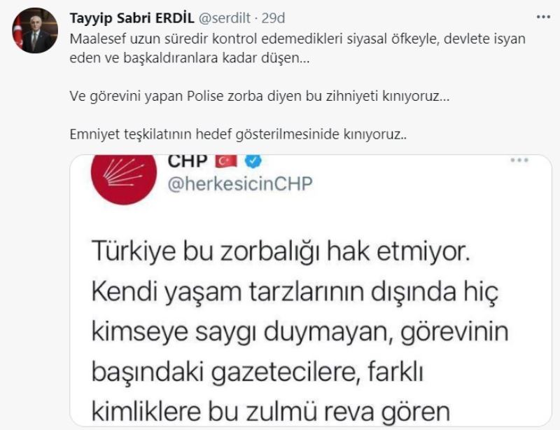 İçişleri Bakan Yardımcıları İnce ve Erdil’den CHP’ye tepki
