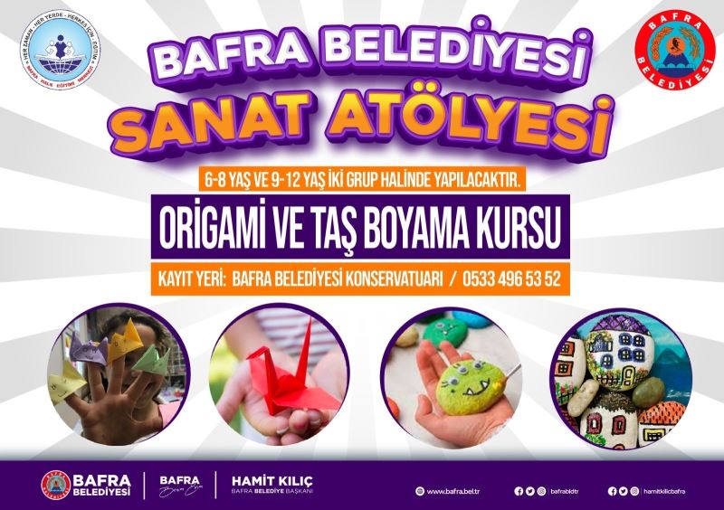 Bafra’da origami ve taş boyama kursu
