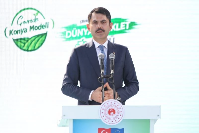 Bakan Kurum: “Karapınar Atık Su Arıtma Tesisi’ndeki suyu; Meke Gölü’nü besleyen yeraltı suyuna bağlıyoruz”
