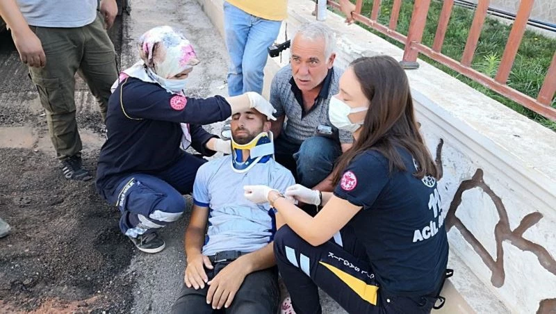 Aksaray’da iş makinesinden düşen işçi yaralandı
