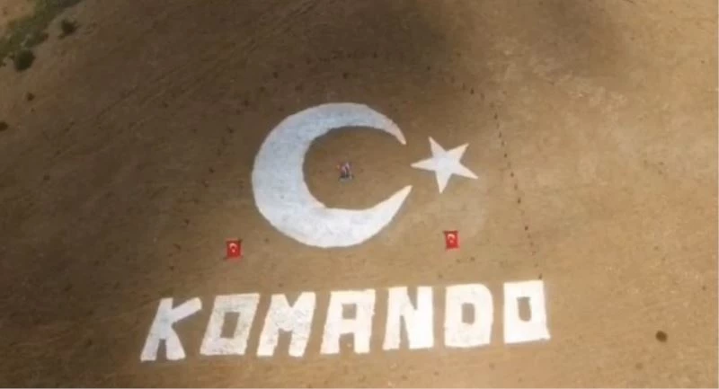 Yedisu ilçesindeki Fatih Tepesi’ne ay yıldız figürü işlendi
