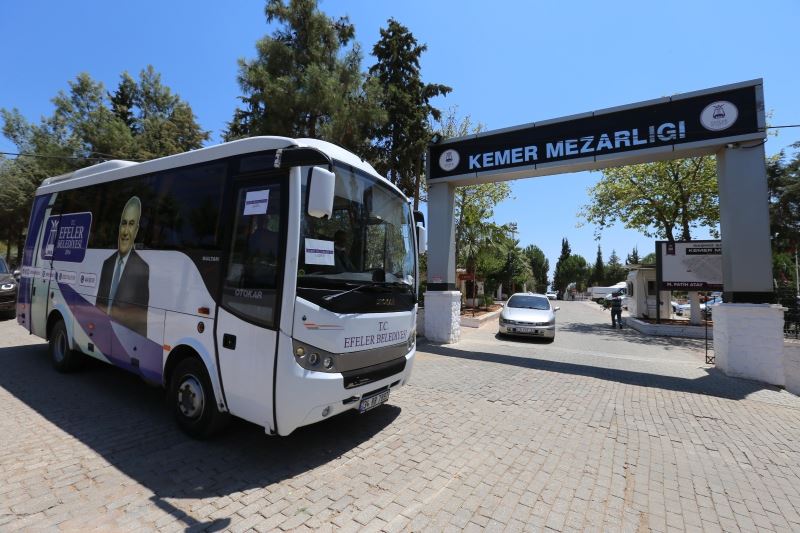 Efeler’den mezarlık ziyaretlerinde ulaşım hizmeti
