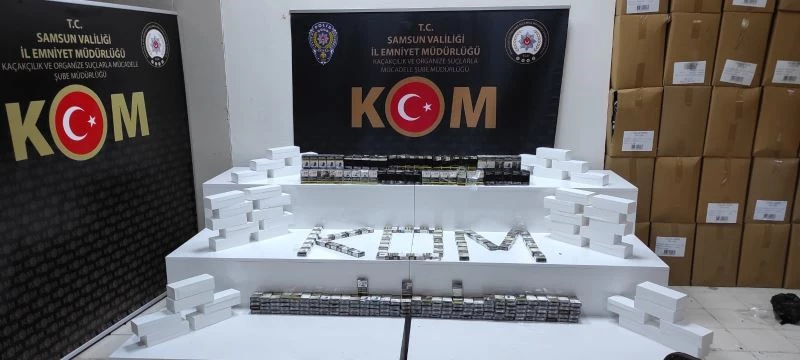 Samsun’da 9 bin adet makaron ve 345 adet sahte bandrollü sigara ele geçti
