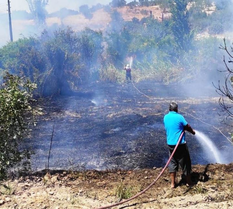 Karacasu’daki arazi yangını kontrol altına alındı
