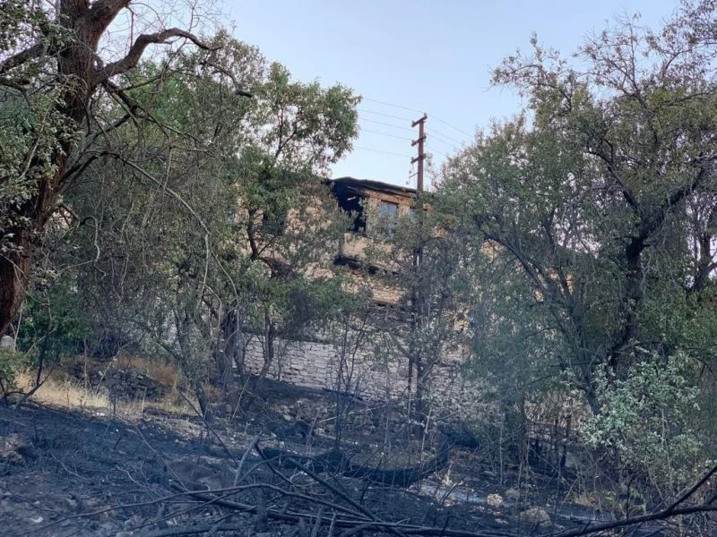 Elazığ’da çıkan yangında bir ev ve bahçeler zarar gördü
