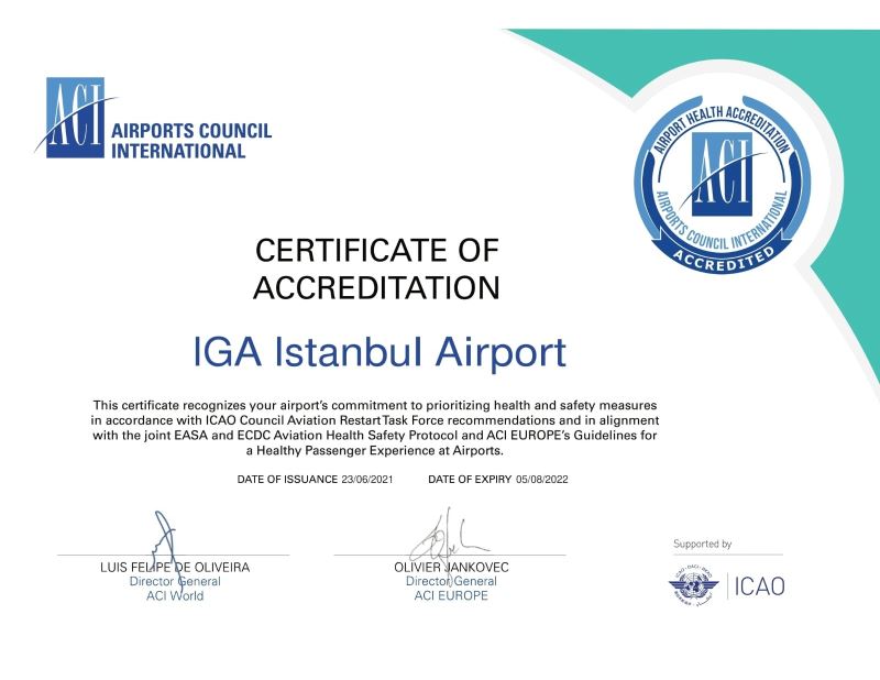 İstanbul Havalimanı’nın “Havalimanı Sağlık Akreditasyonu” Sertifikası Yenilendi
