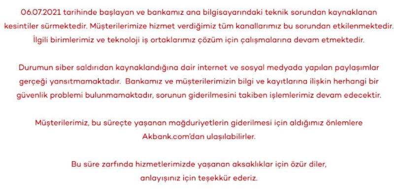 Akbank’ta ana bilgisayarlar çöktü, kullanıcılar hesaplarına 36 saattir ulaşamıyor
