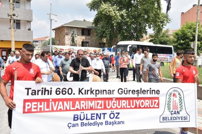 Çanlı pehlivanlar 660. Kırkpınar Yağlı pehlivan güreşlerine uğurlandı
