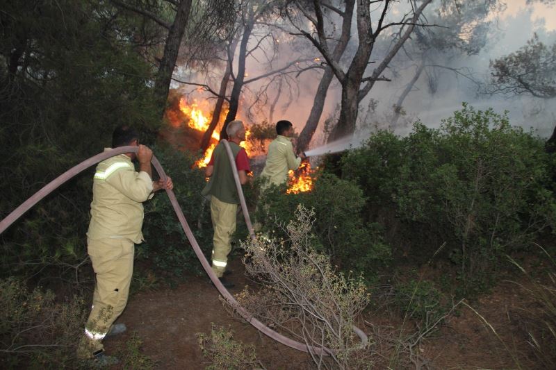 Foça’daki yangının etrafı çevrildi
