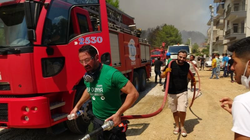 Manavgat’taki yangını söndürmek için seferber oldular
