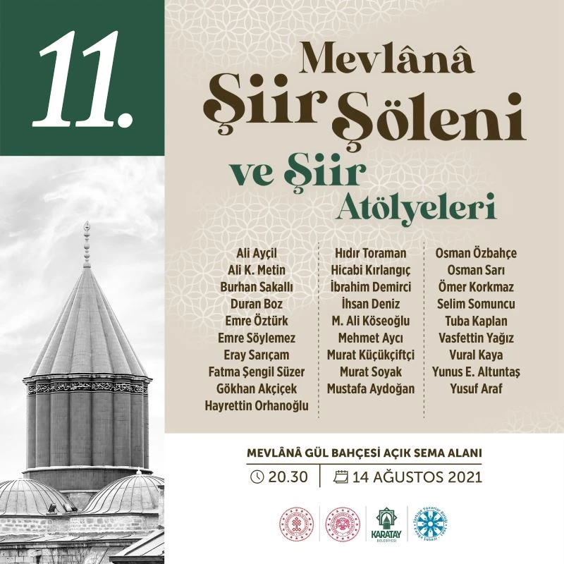 11. Mevlana Şiir Şöleni sanatseverleri Karatay’da buluşturacak
