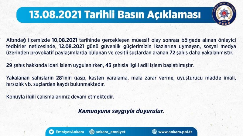 Ankara Emniyet Müdürlüğü: 