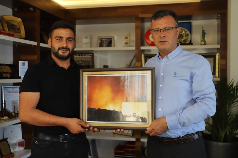 Yangınların söndürülmesinde destek olan firmalara ’teşekkür plaketi’
