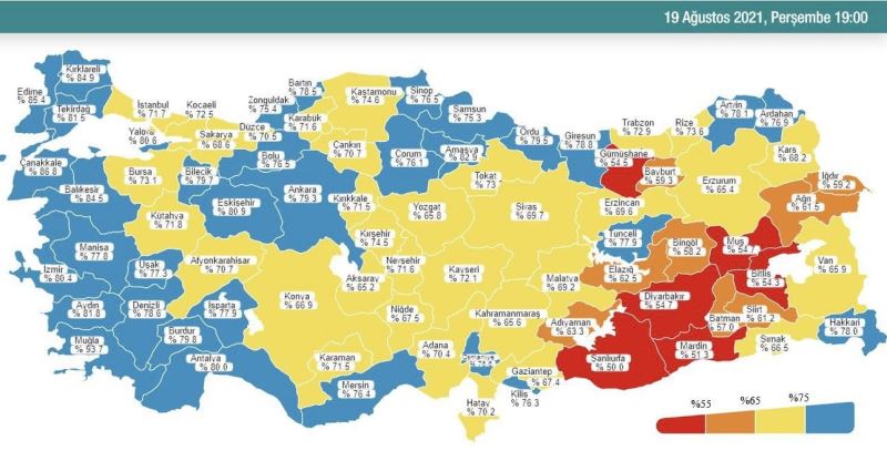 Samsun aşılamada ‘mavi’ kategoriye geçti
