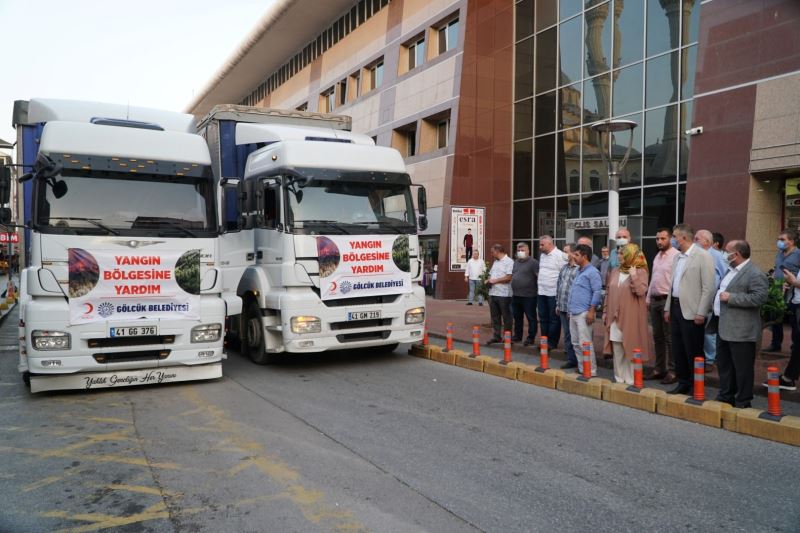 Gölcük’ten yangın bölgesine yardım eli
