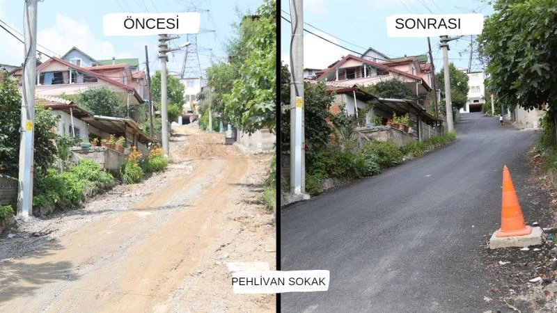 Alt yapıları tamamlanan tüm ara sokaklar sıcak asfaltla kaplanıyor
