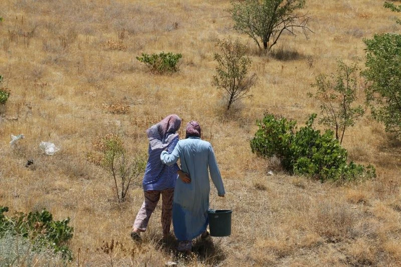 Vatandaşlar yangına kova ile su taşıdılar
