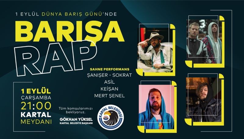 Kartal Belediyesi’nden Dünya Barış Günü’ne özel “Barışa Rap” konseri
