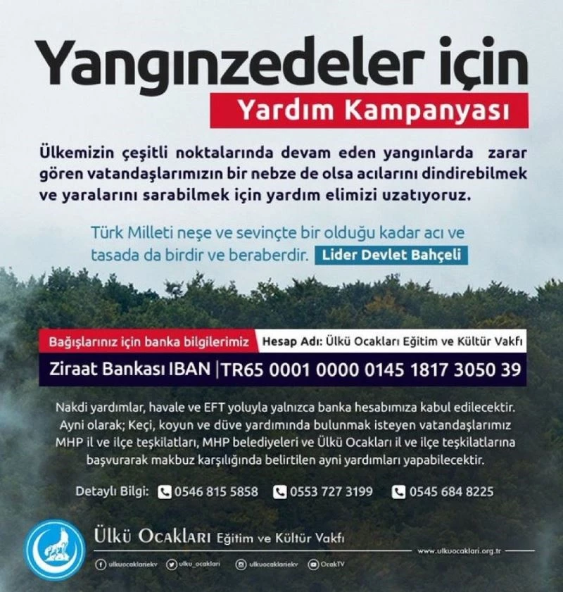 Ardahan Ülkü Ocakları yangın zedeler için yardım kampanyası başlattı
