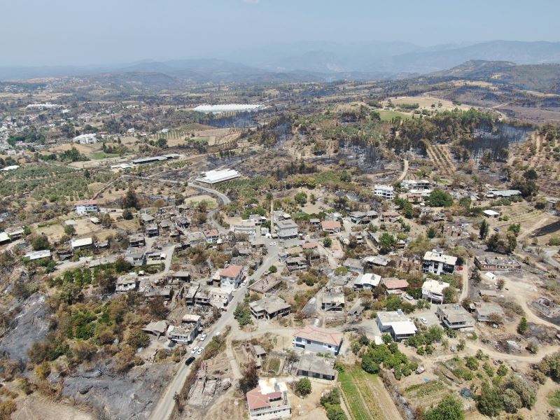 Manavgat 9 günlük yangın sonrası havadan görüntülendi
