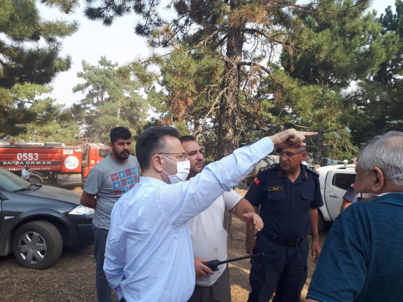 Vali Aksoy, 450 hektar alanın zarar gördüğünü açıkladı
